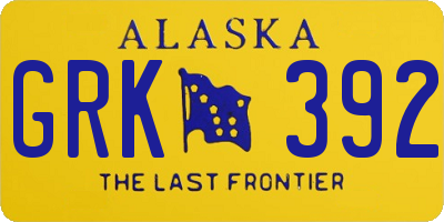 AK license plate GRK392