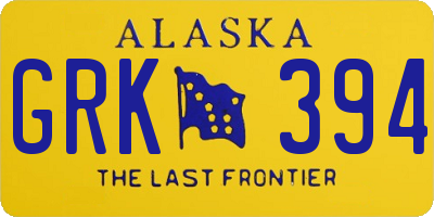 AK license plate GRK394