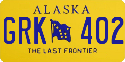 AK license plate GRK402