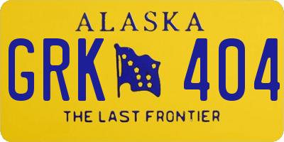 AK license plate GRK404