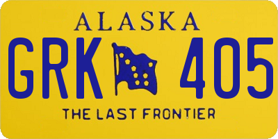 AK license plate GRK405