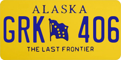 AK license plate GRK406