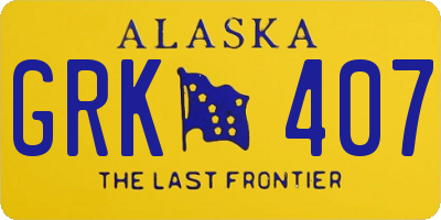 AK license plate GRK407