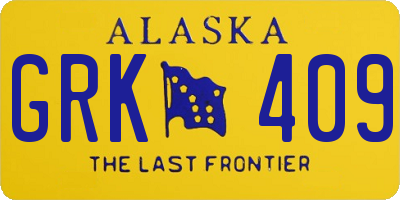 AK license plate GRK409