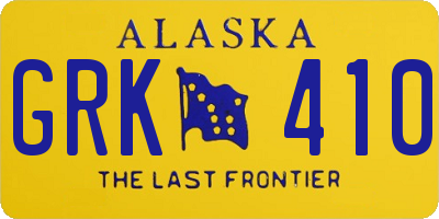 AK license plate GRK410