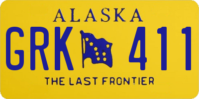 AK license plate GRK411