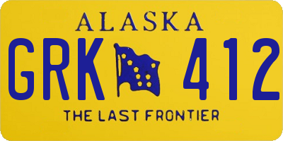 AK license plate GRK412