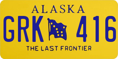 AK license plate GRK416