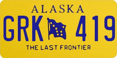 AK license plate GRK419