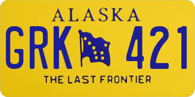 AK license plate GRK421