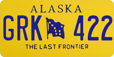 AK license plate GRK422