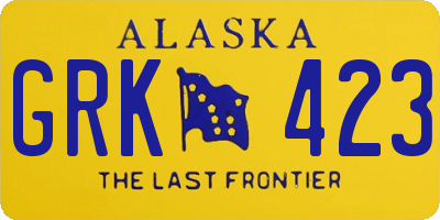 AK license plate GRK423