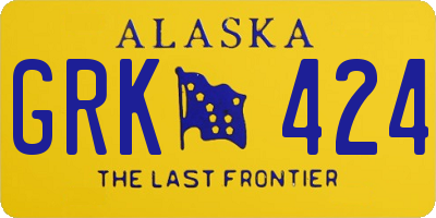 AK license plate GRK424