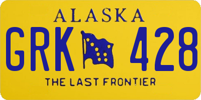 AK license plate GRK428