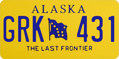 AK license plate GRK431