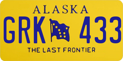 AK license plate GRK433