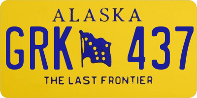 AK license plate GRK437