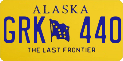 AK license plate GRK440