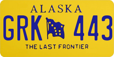 AK license plate GRK443