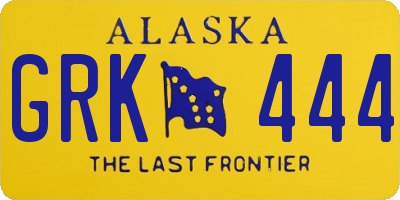 AK license plate GRK444