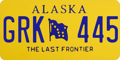 AK license plate GRK445