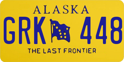 AK license plate GRK448