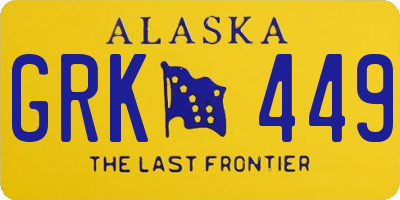 AK license plate GRK449