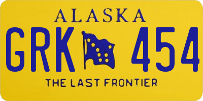 AK license plate GRK454