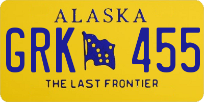 AK license plate GRK455