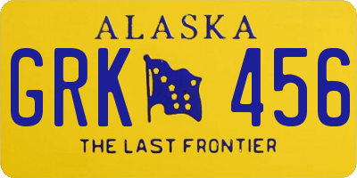 AK license plate GRK456