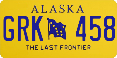 AK license plate GRK458