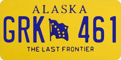 AK license plate GRK461