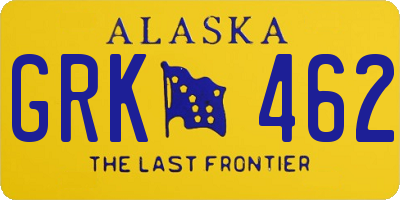 AK license plate GRK462