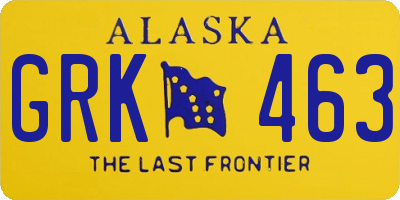 AK license plate GRK463