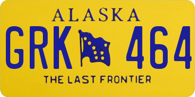 AK license plate GRK464