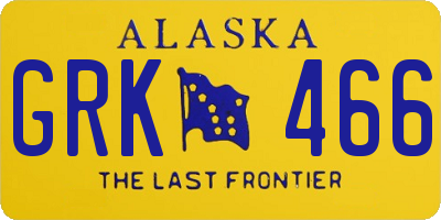 AK license plate GRK466