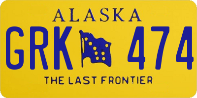 AK license plate GRK474