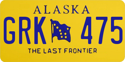 AK license plate GRK475