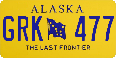 AK license plate GRK477