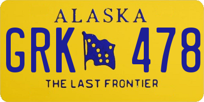 AK license plate GRK478