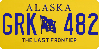 AK license plate GRK482