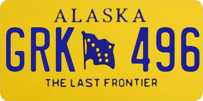 AK license plate GRK496