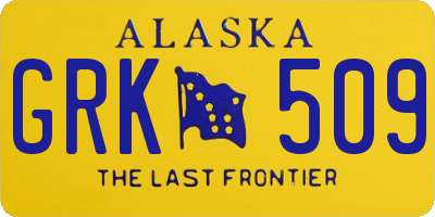 AK license plate GRK509