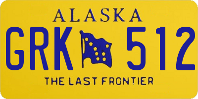 AK license plate GRK512