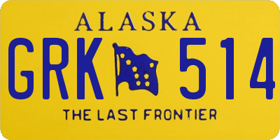 AK license plate GRK514