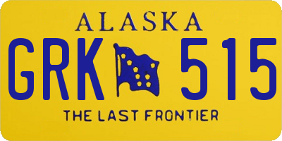 AK license plate GRK515