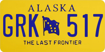 AK license plate GRK517