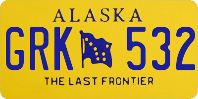 AK license plate GRK532