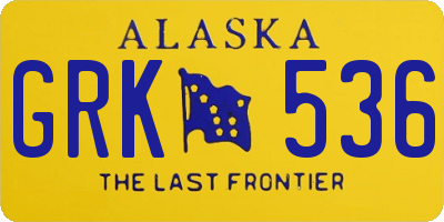 AK license plate GRK536