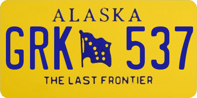 AK license plate GRK537